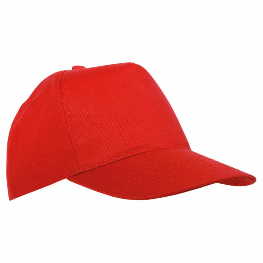 Cappellino in cotone rosso con chiusura in velcro