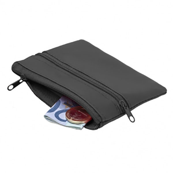 Portamonete nero con chiusura zip