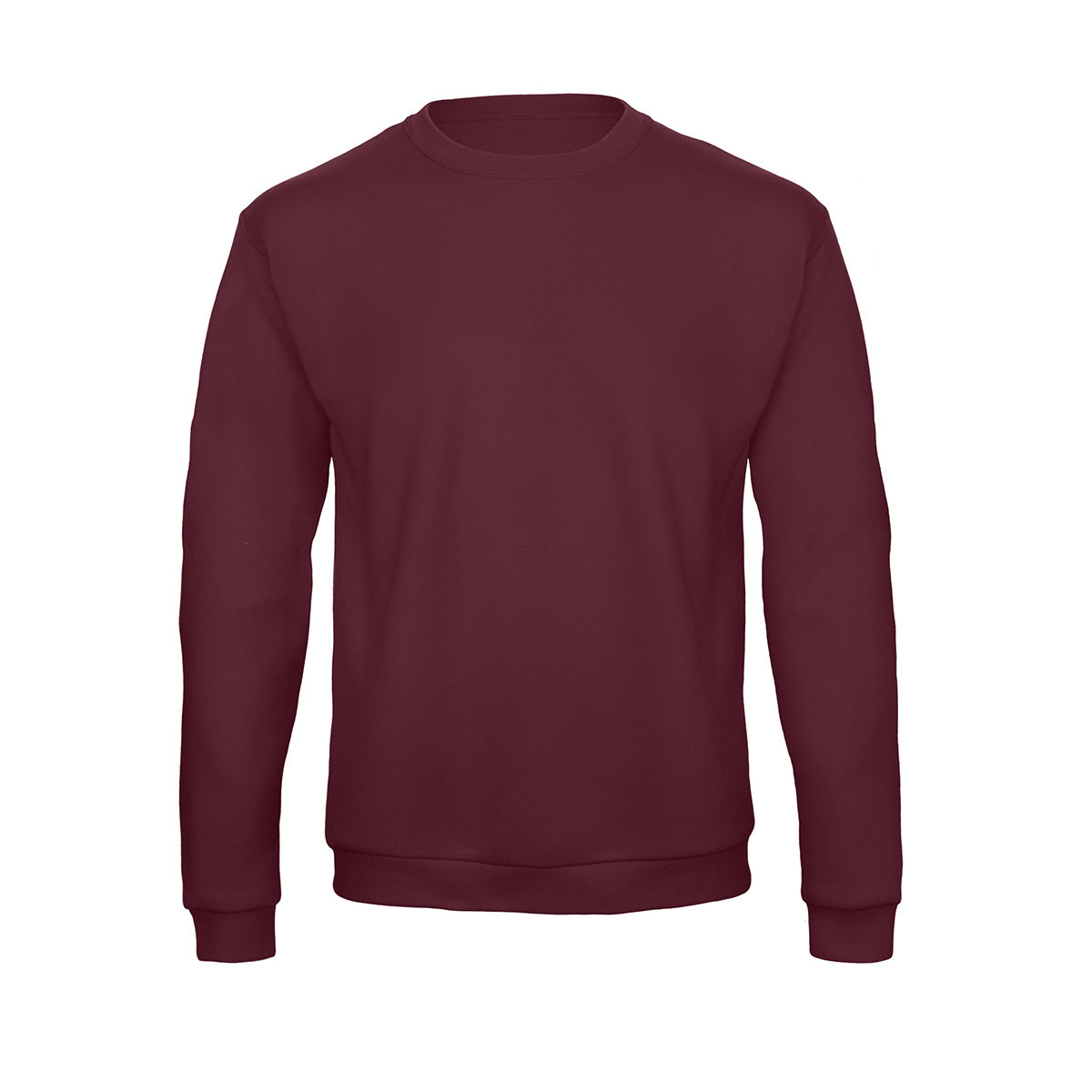 Felpa magenta in cotone/poliestere con girocollo e felpata internamente