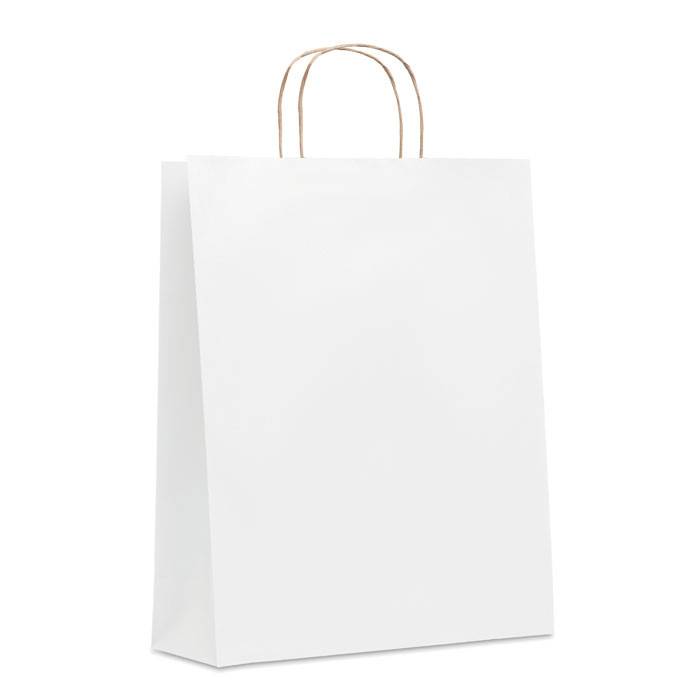 Shopper in carta bianca con manici ritorti