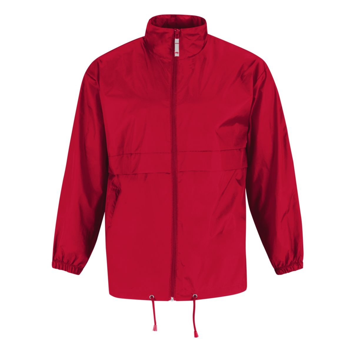 Impermeabile con cerniera rosso