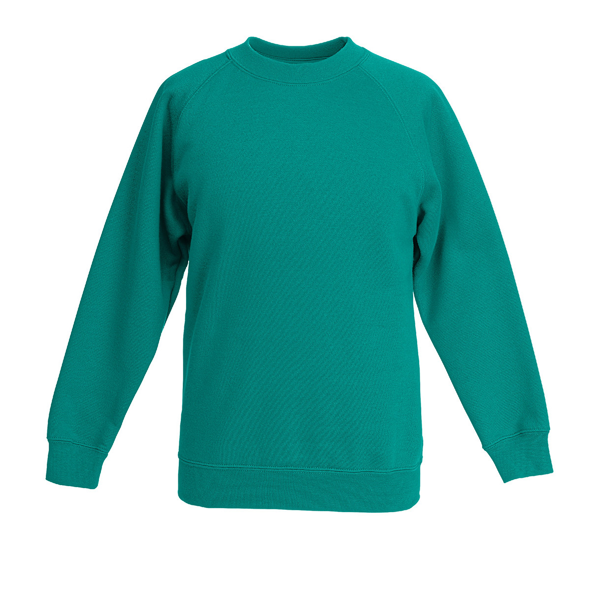 Felpa da bambino verde smeraldo girocollo manica lunga