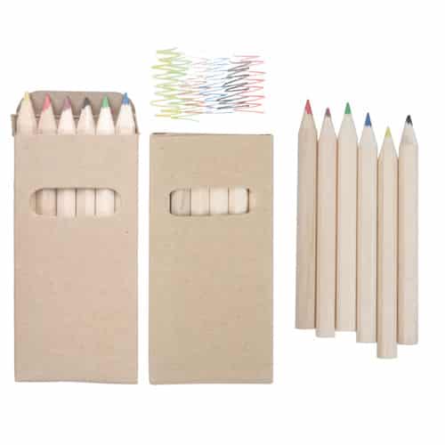 Set da sei matite in legno in confezione di carta