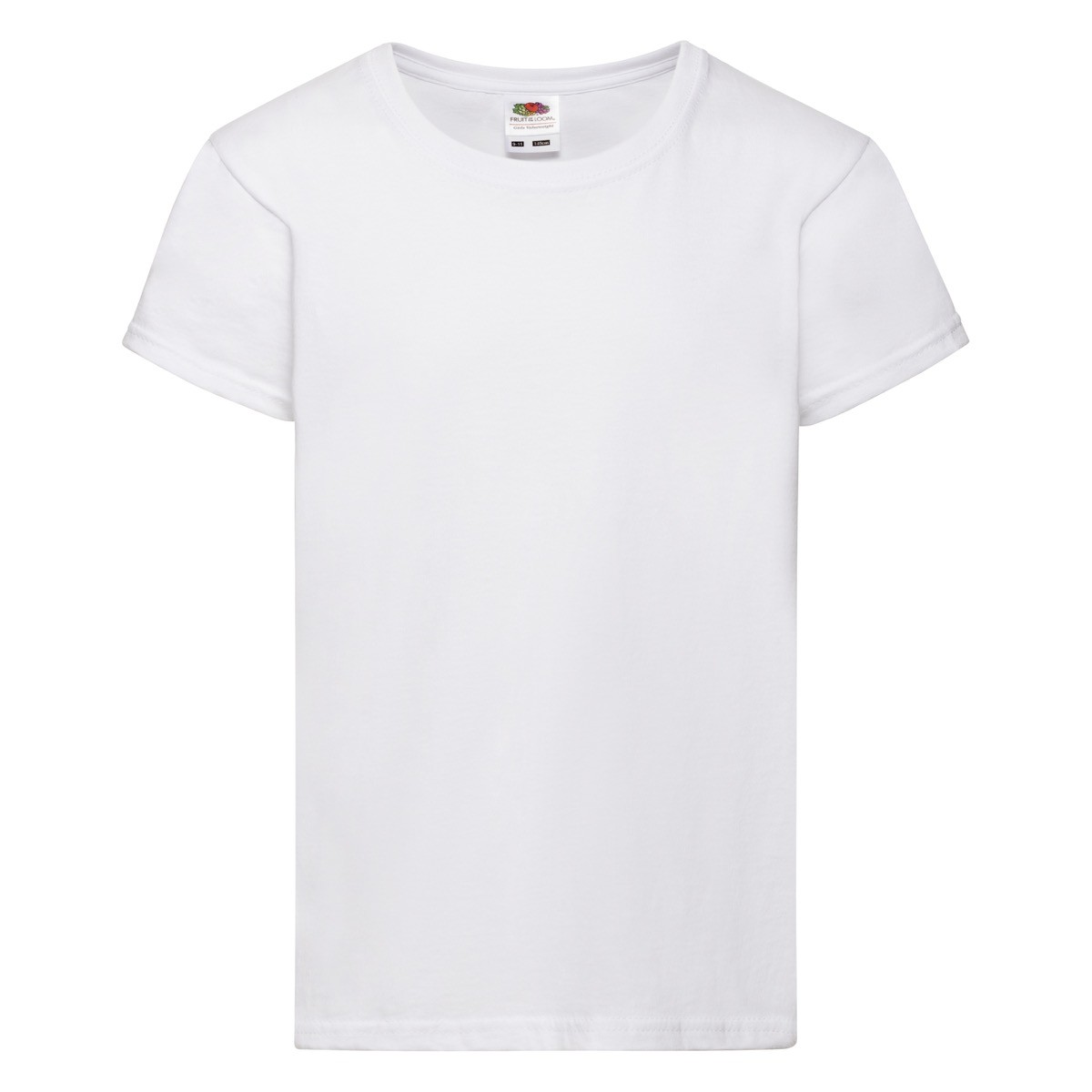 Tshirt bambina in cotone manica corta e girocollo di colore bianco