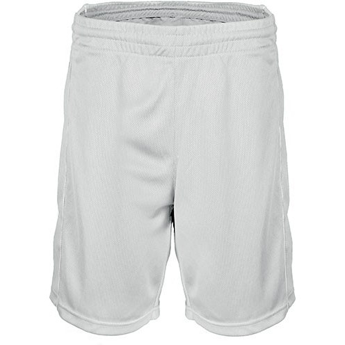 Pantaloncini da basket bianchi con tessuto ed asciugatura rapida