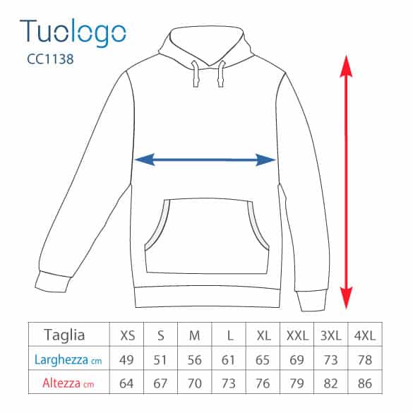 Tabella taglia altezza e larghezza