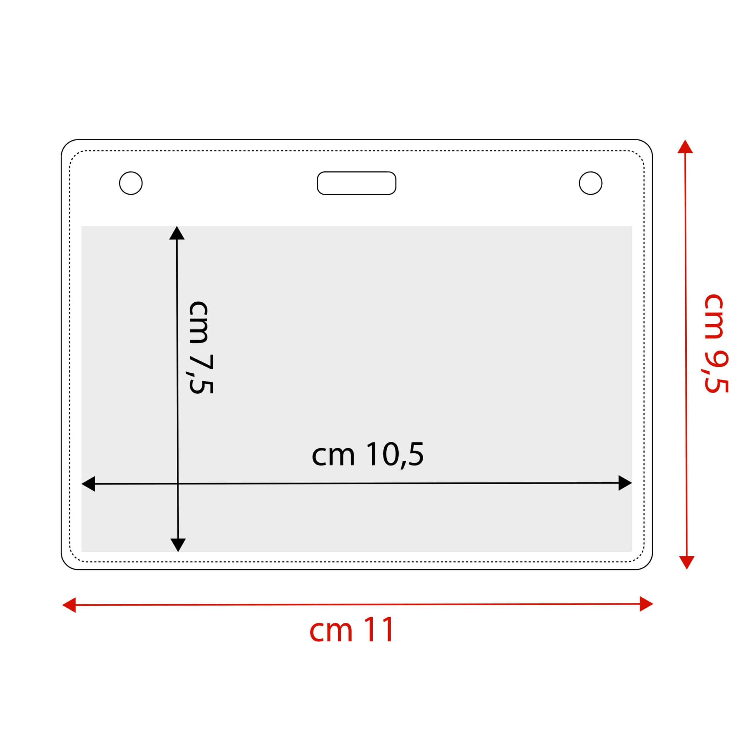 Tabella dimensione portabadge