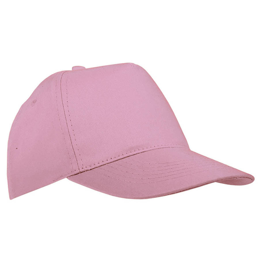 Cappellino in cotone rosa con chiusura in velcro