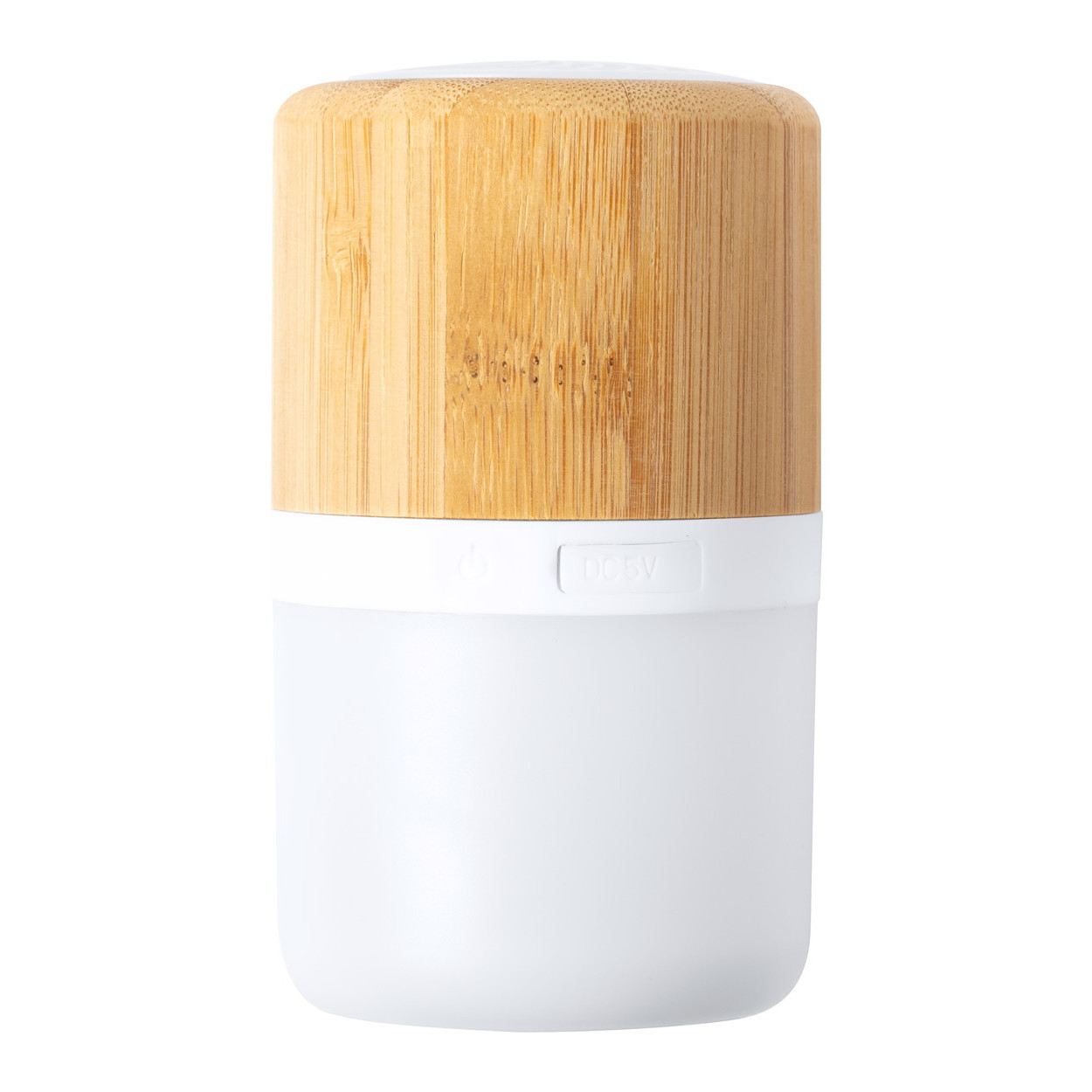 Speaker bluetooth in bamboo e plastica con luce led