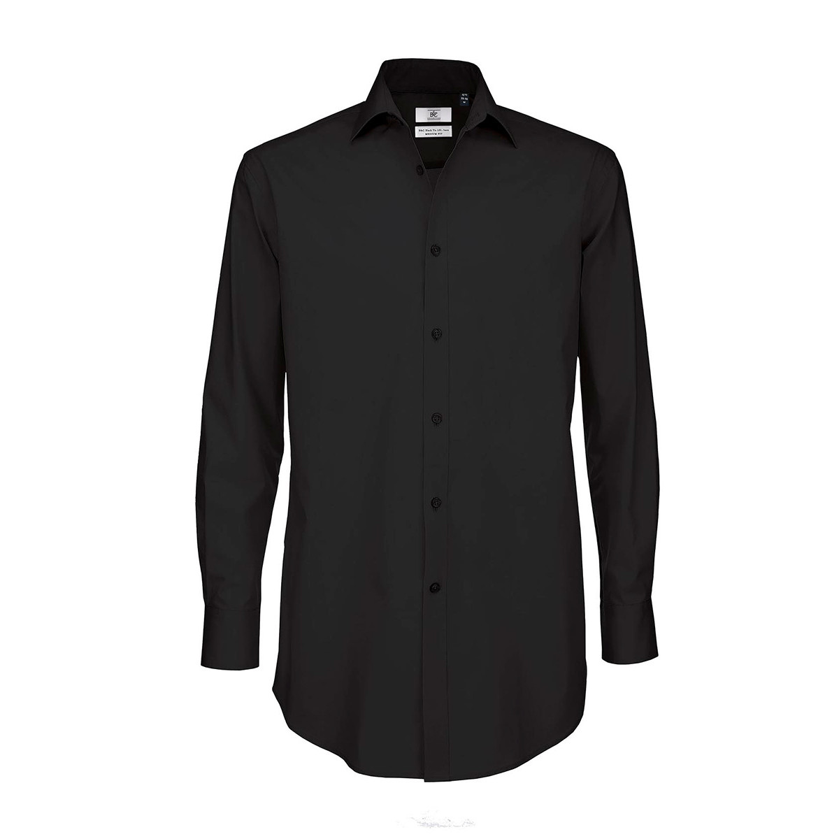 Camicia uomo maniche lunghe nera con bottoni