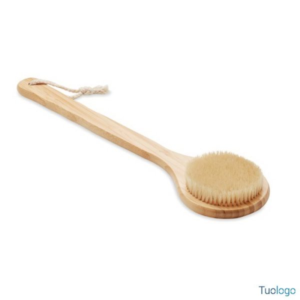 Spazzola da bagno in bamboo, con cordino