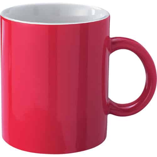 Tazza in ceramica rossa con interno bianco