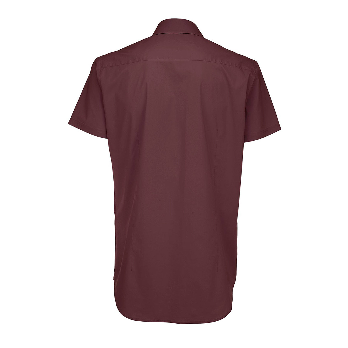 Retro camicia in cotone manica corta marrone con colletto e bottoni