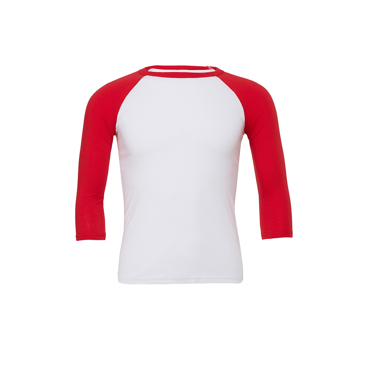 Maglia unisex con maniche 3/4 bianca e rossa