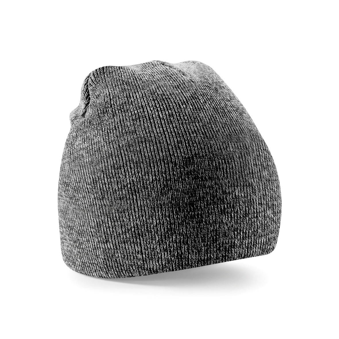 Cappellino senza risvolto in acrilico di colore grigio melange