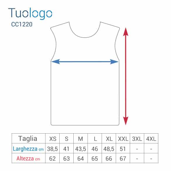 Tabella taglia larghezza altezza