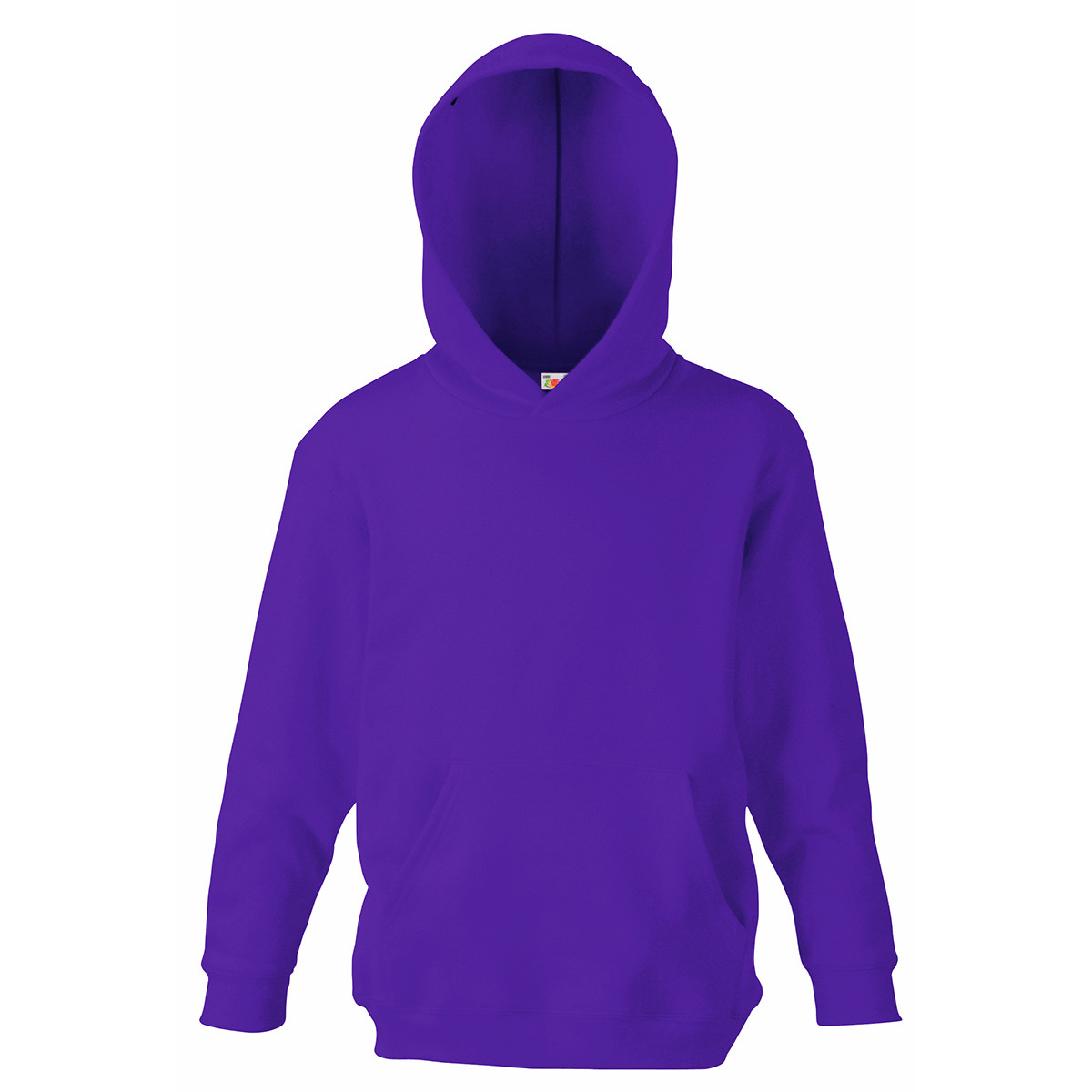 Felpa da bambino viola con cappuccio e tascone