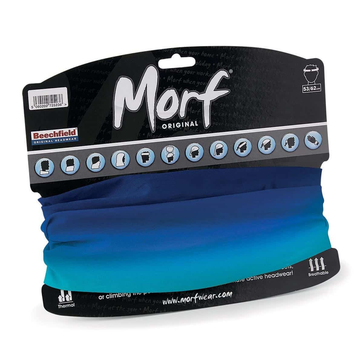 Fascia multiuso in colore sfumato blu in confezione di cartoncino