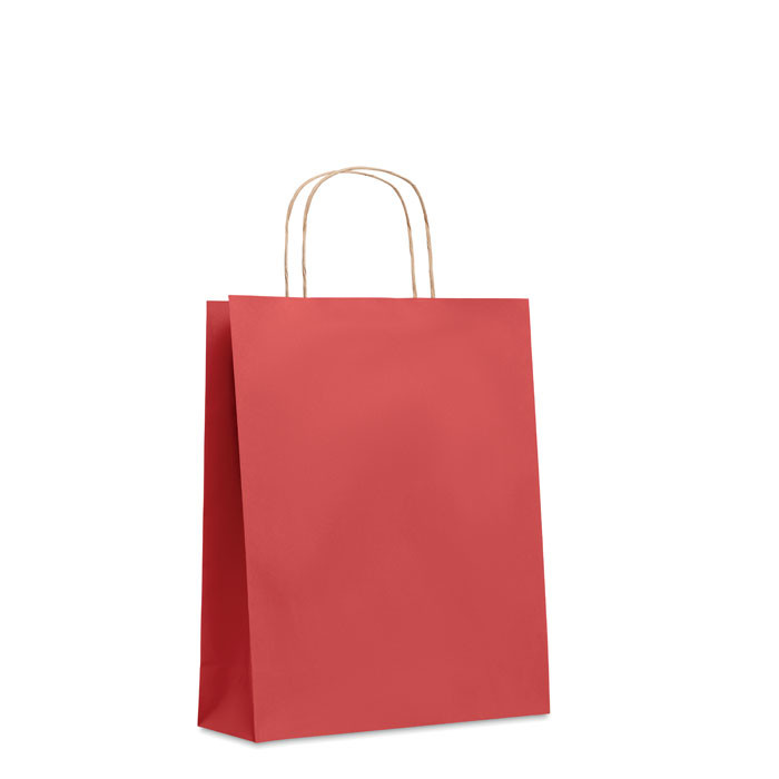 Shopper in carta rossa con manici ritorti