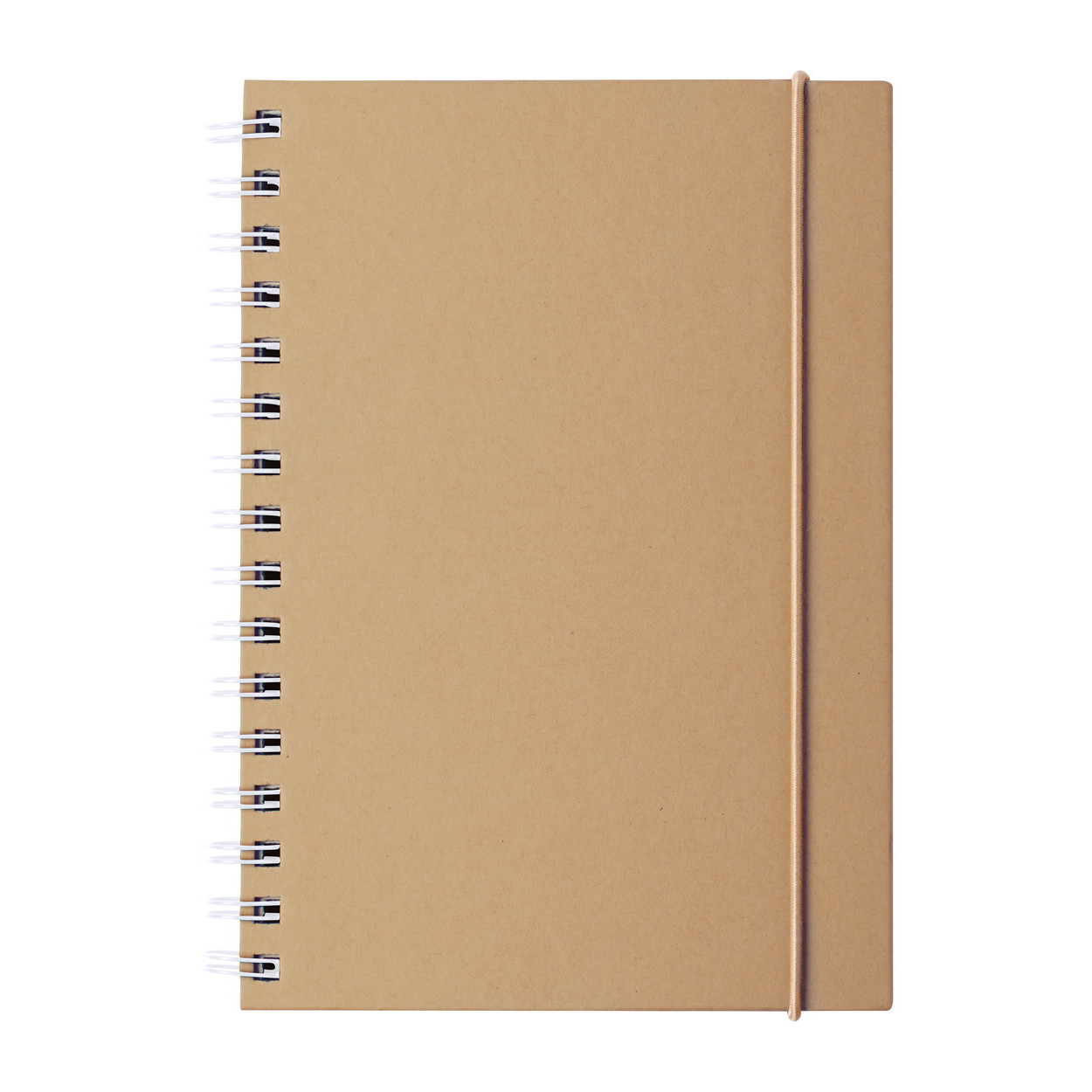 Bloc notes a spirale con copertina in cartoncino riciclato ed elastico in gomma