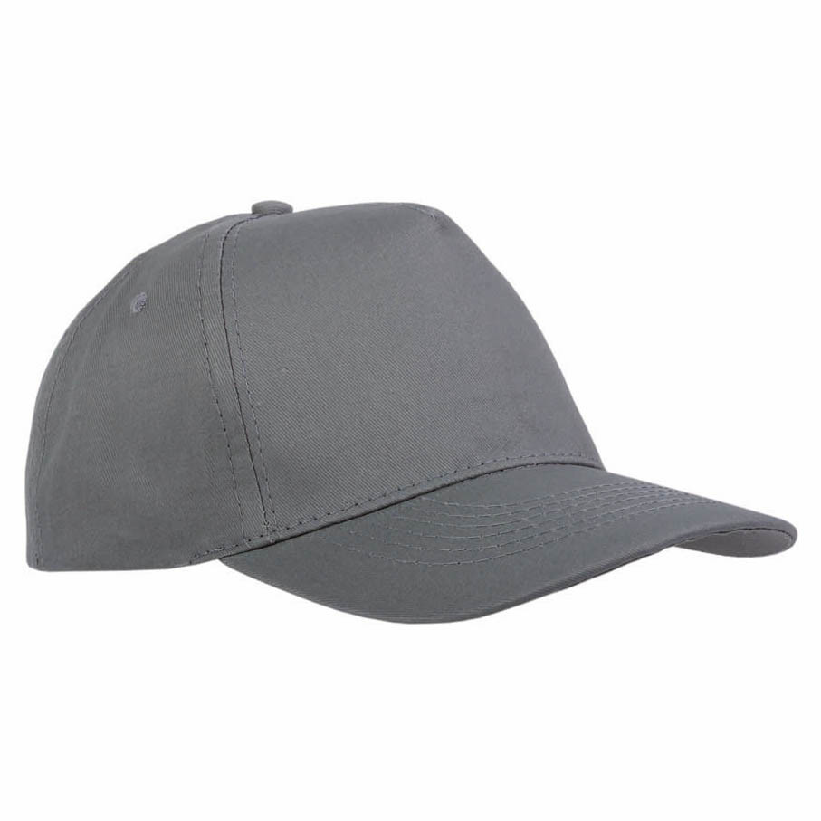 Cappellino in cotone grigio con chiusura in velcro