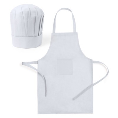 Grembiule e cappello da cuoco in tnt bianco