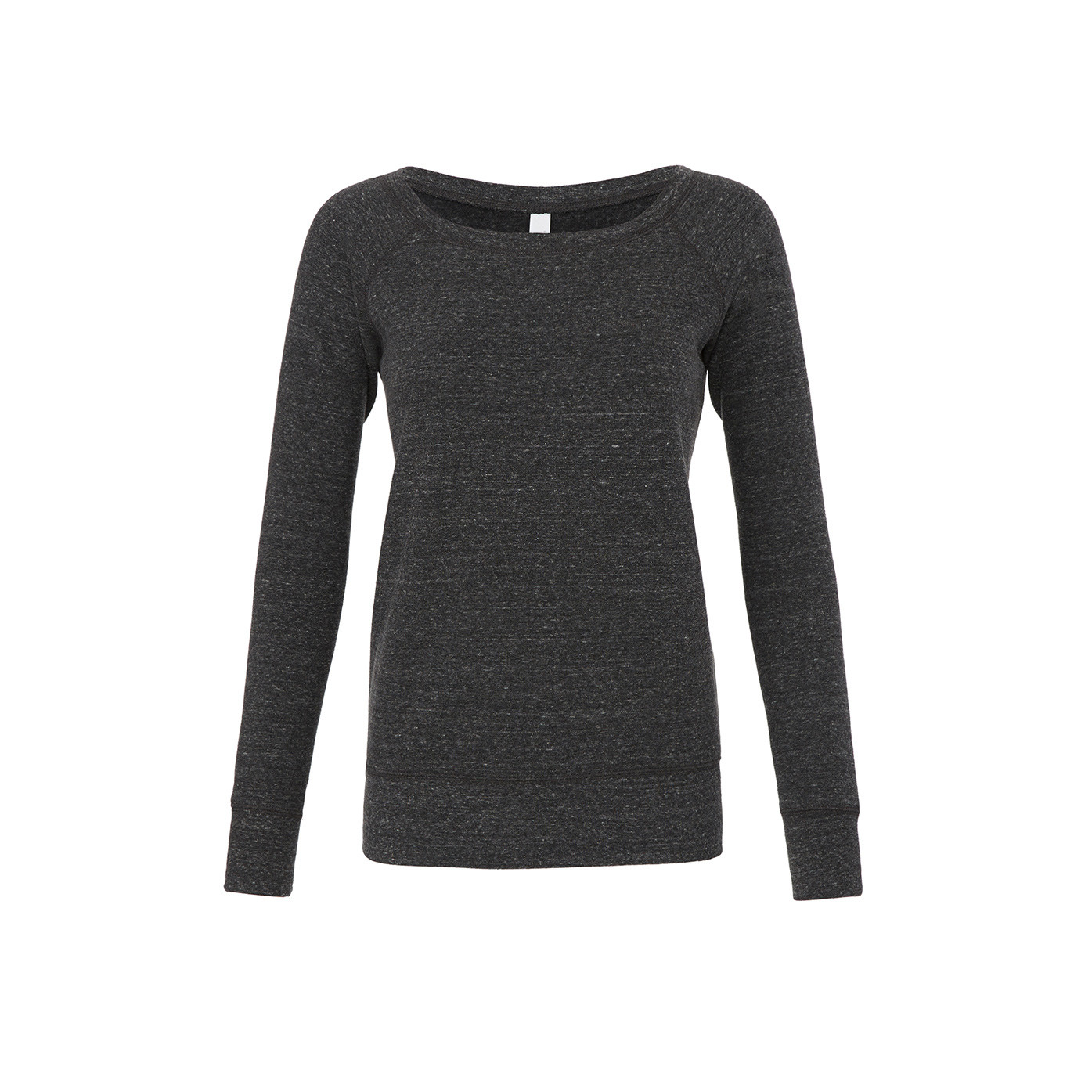 Felpa nera in poliestere con cuciture laterali e felpata internamente