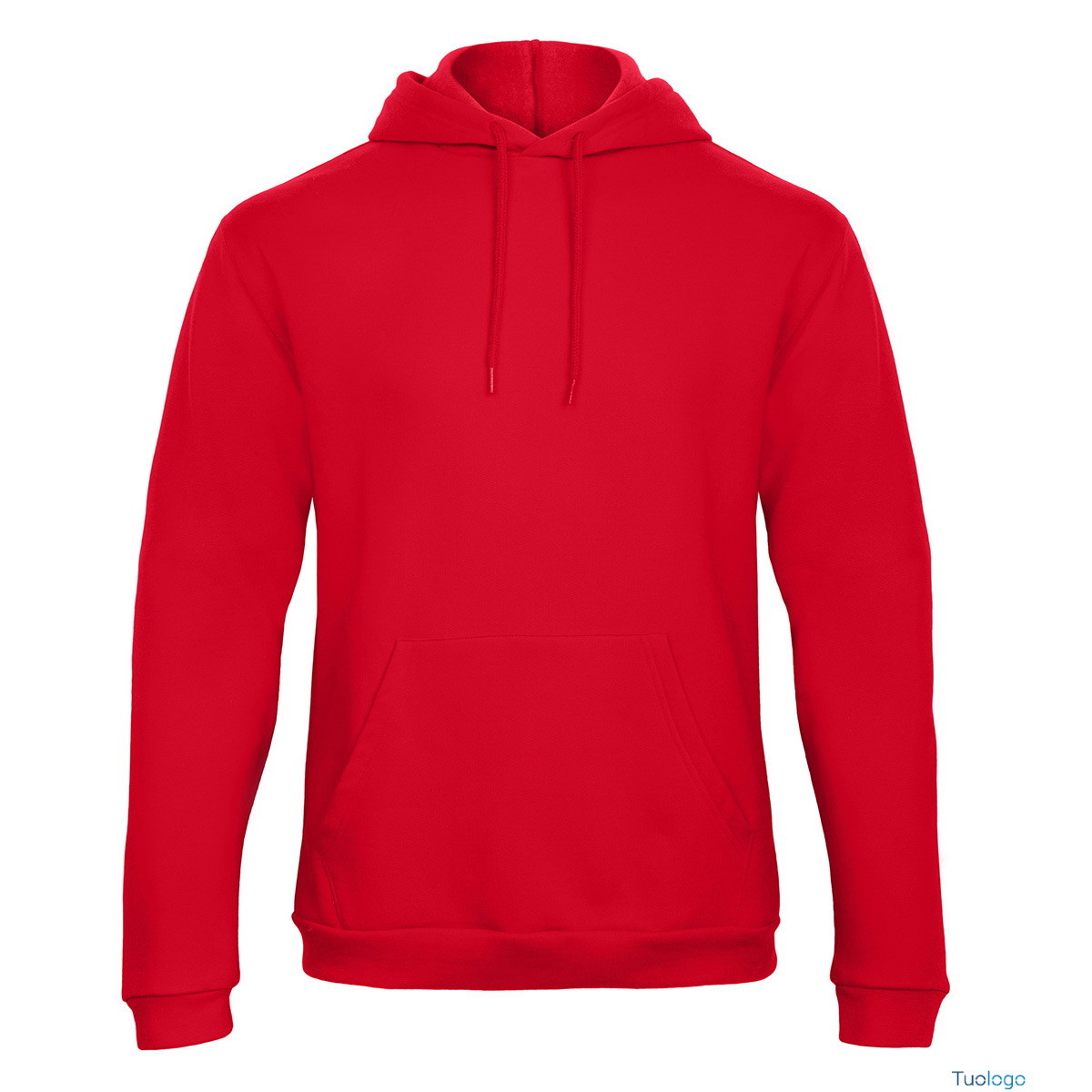 Felpa rossa con cappucio e tascone