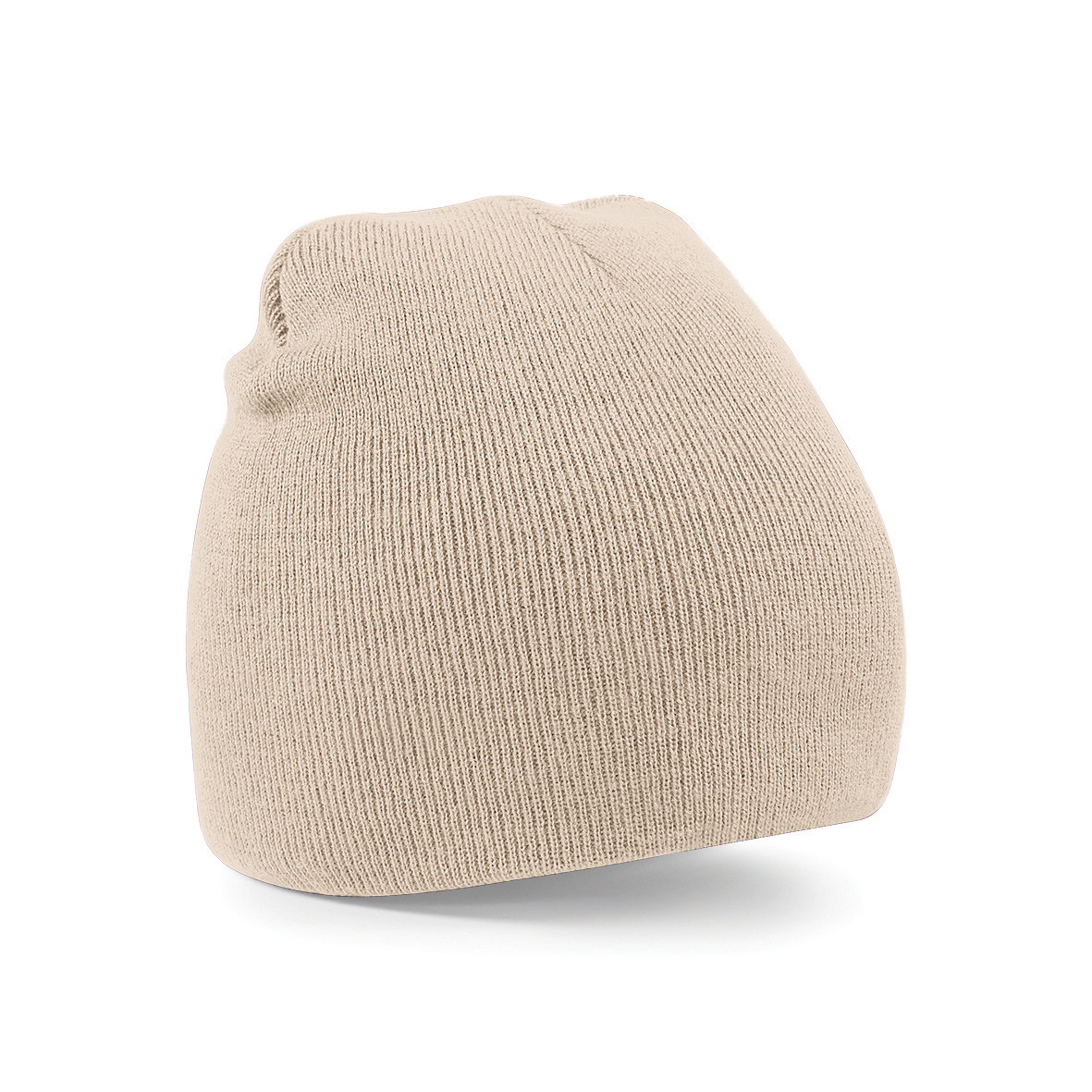 Cappellino senza risvolto in acrilico di colore beige
