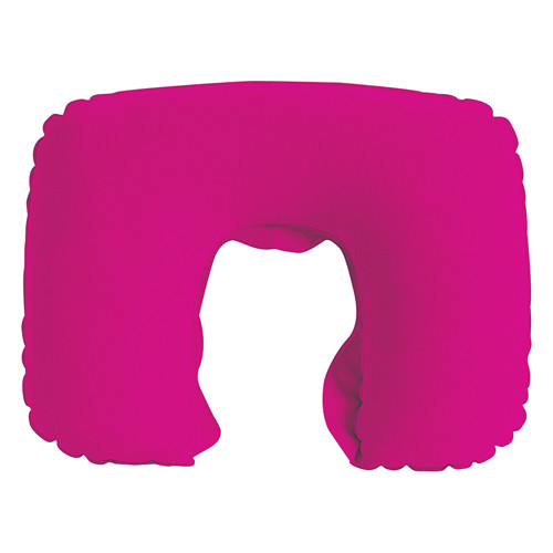 Cuscino da viaggio gonfiabile in microfibra rosa