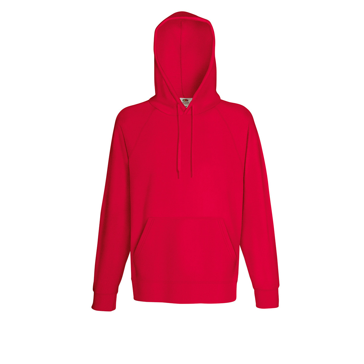 Felpa da uomo in cotone rossa con cappuccio, tascone e cordini