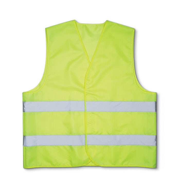 Gilet catarinfrangente in poliestere verde fluo