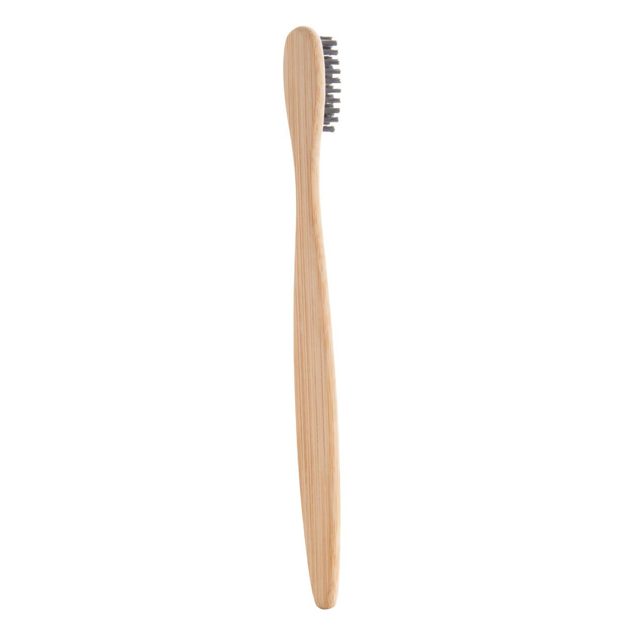 Spazzolino con manico in bamboo naturale e setole di nylon nere