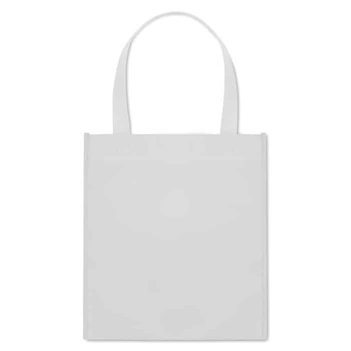 Shopper bianca in tnt con manici corti