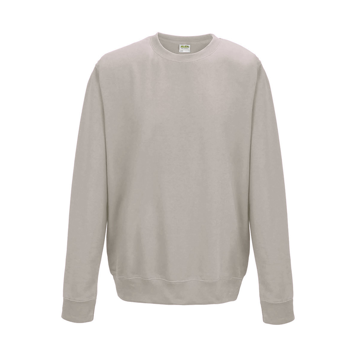 Felpa bianca in cotone con girocollo e felpata internamente