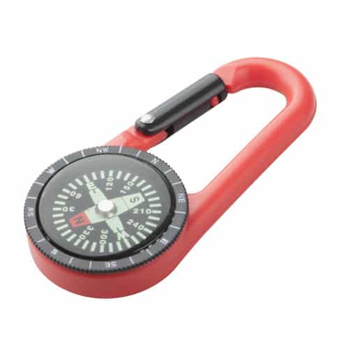 Moschettone rosso in plastica con bussola