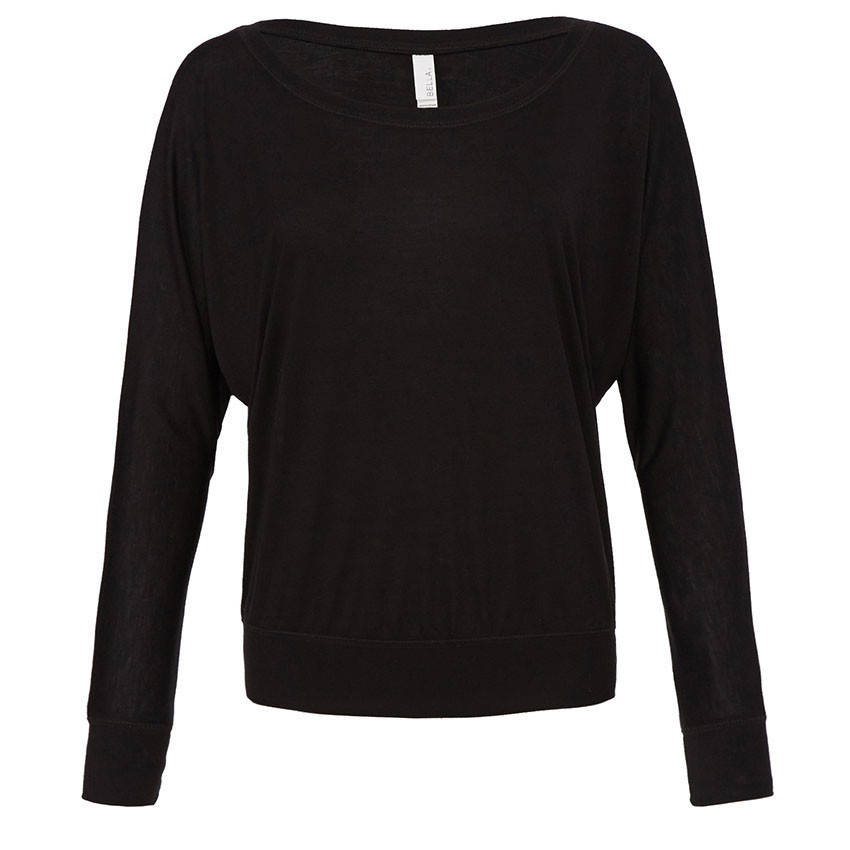 Maglia donna nera con maniche lunghe a pipistrello