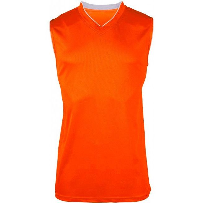 Canotta da basket rossa con tessuto ad asciugatura rapida e scollo a V