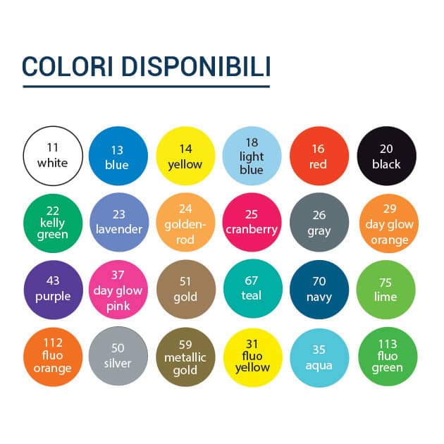 Colori disponibili dei braccialetti