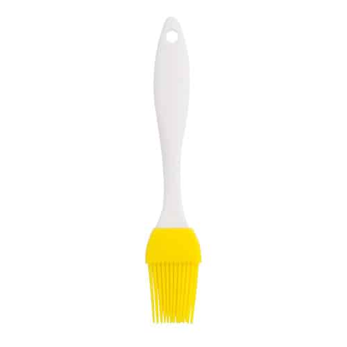 Pennello da cucina in silicone bianco e giallo