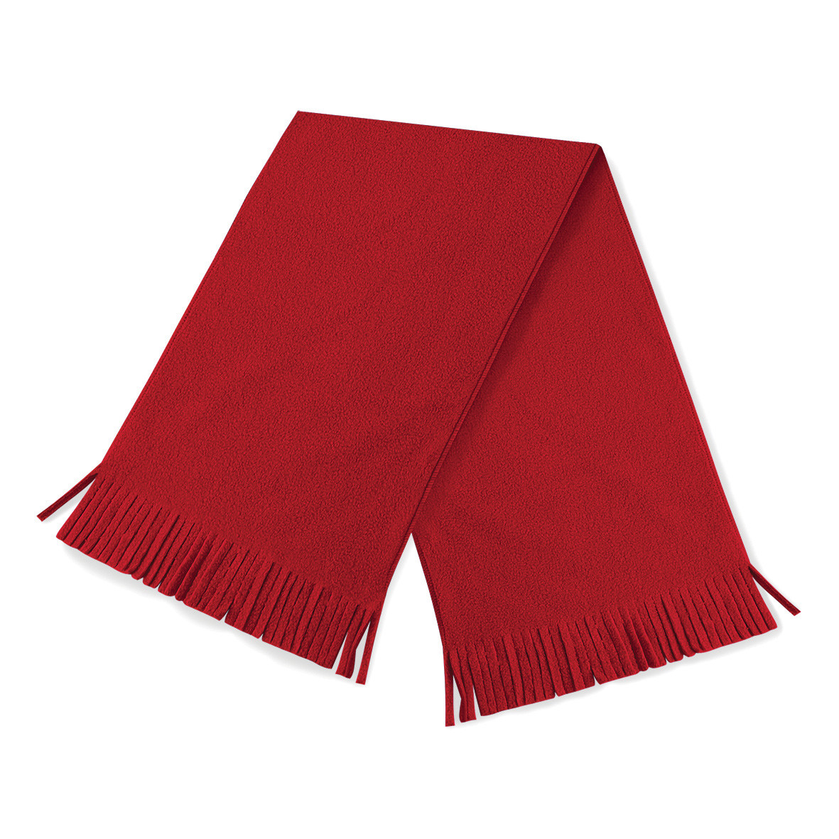 Sciarpa in pile con frange di colore rosso