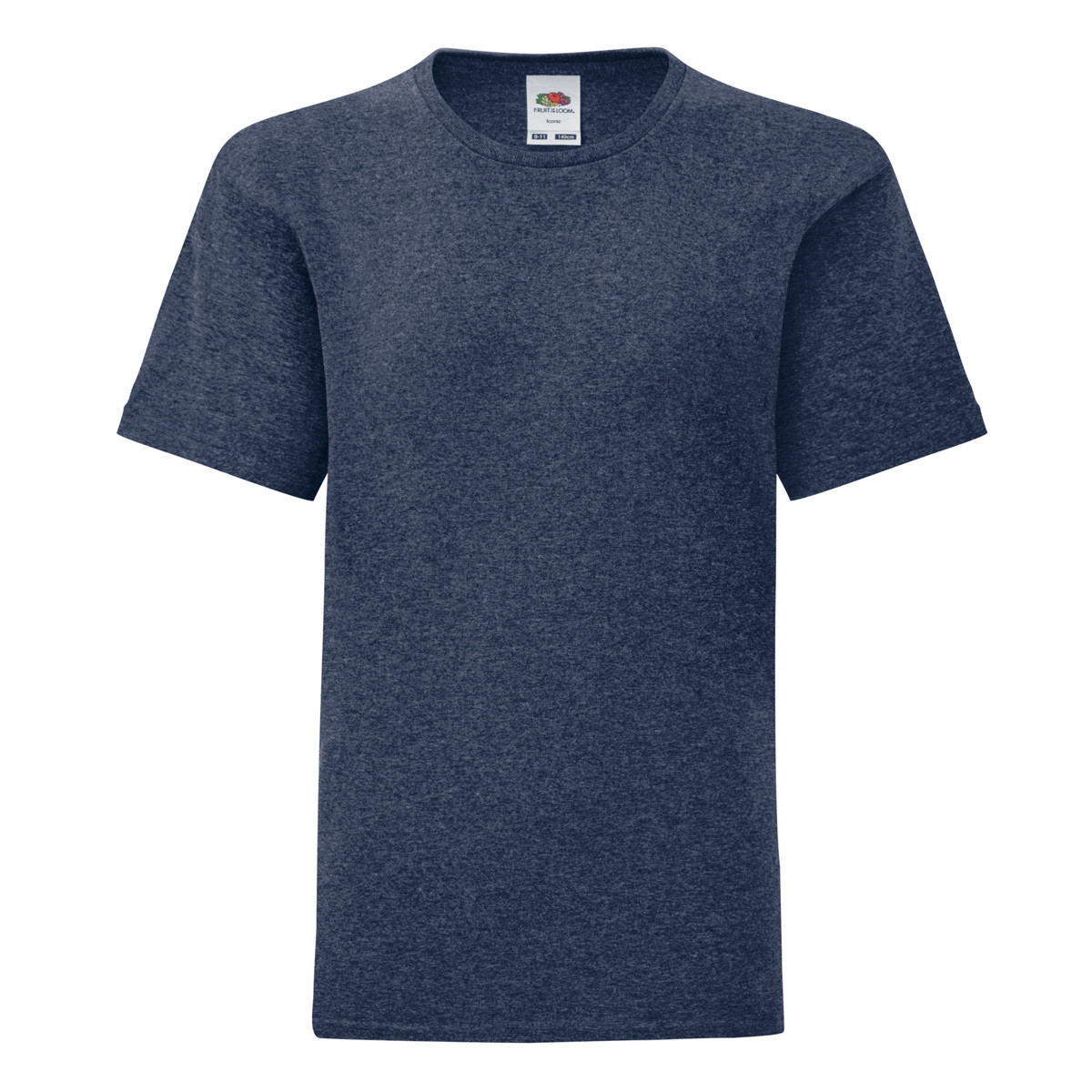 Tshirt girocollo blu melange da bambino con manica corta