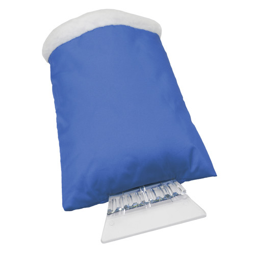 Raschiaghiaccio con guanto in poliestere blu