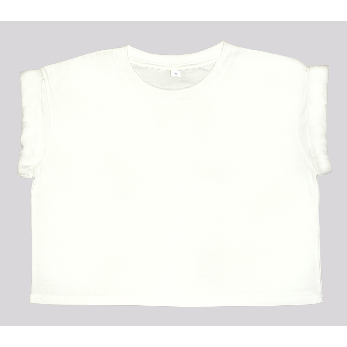 Tshirt bianca manica corta da donna con girocollo in costina 100% cotone