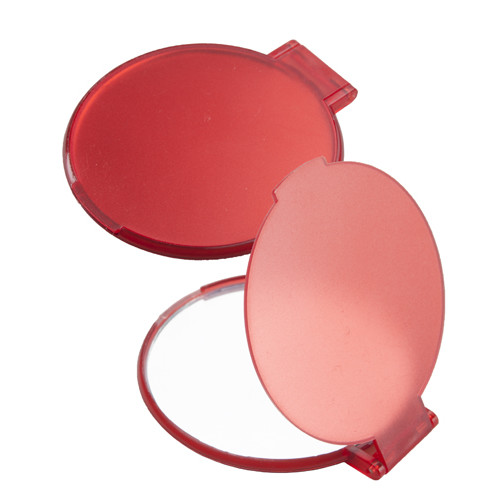 Specchietto rotondo in plastica rossa