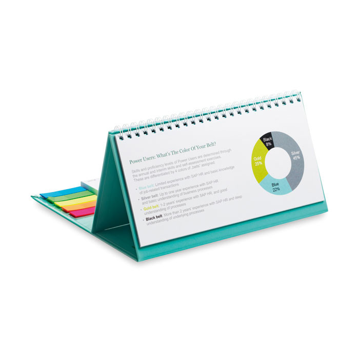 Retro calendario da scrivania con due blocchi da cinquanta fogli e venti segnapagina