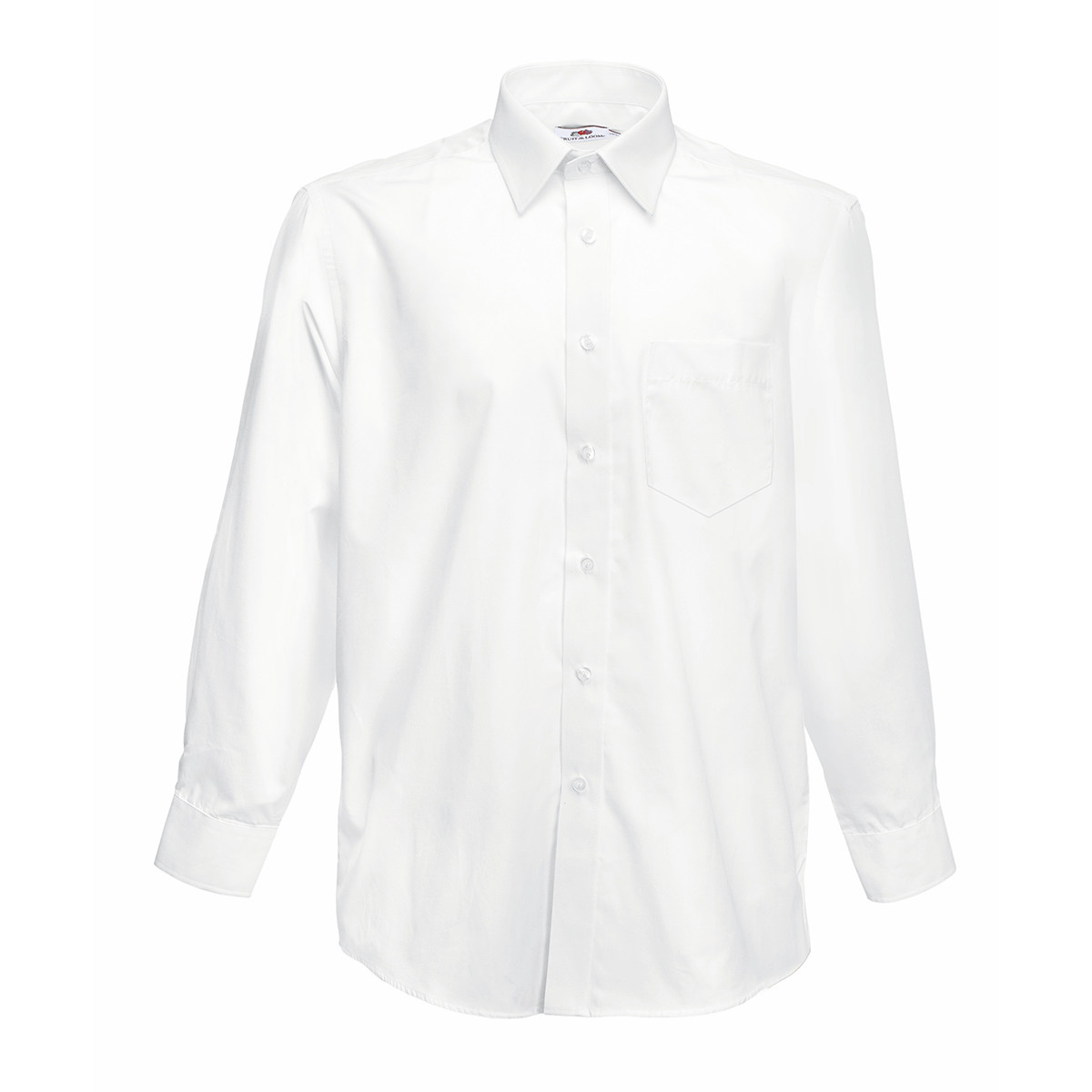 Camicia uomo bianca a manica lunga con bottoni e taschino