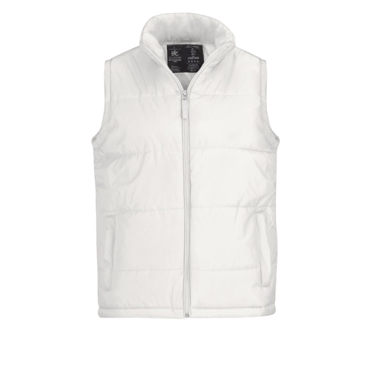 Smanicato antivento con tasche bianco con zip centrale