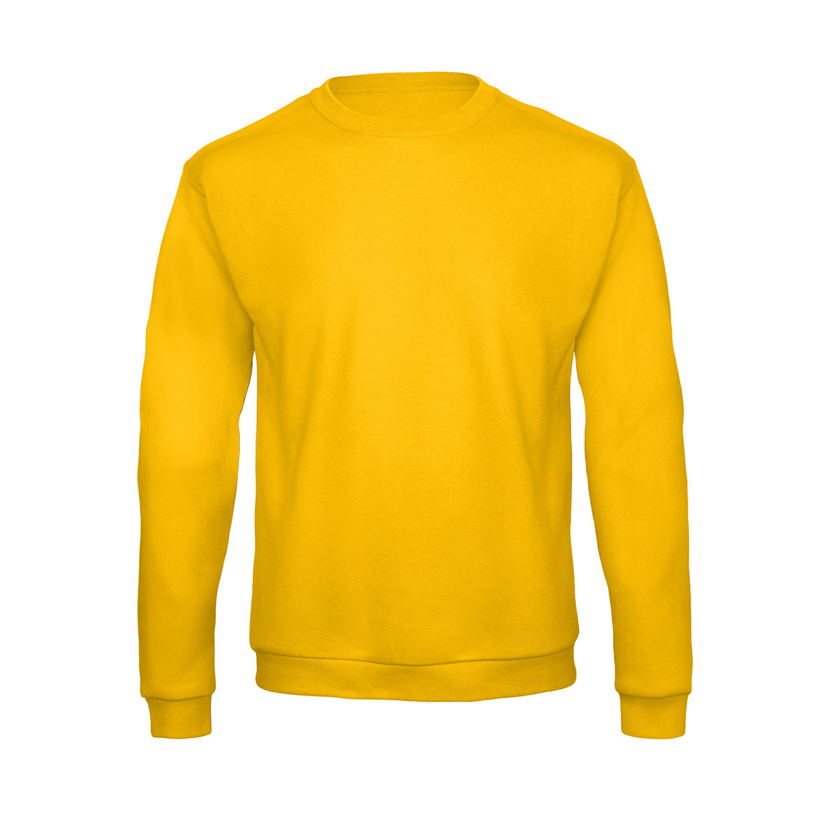 Felpa gialla in cotone/poliestere con girocollo e felpata internamente