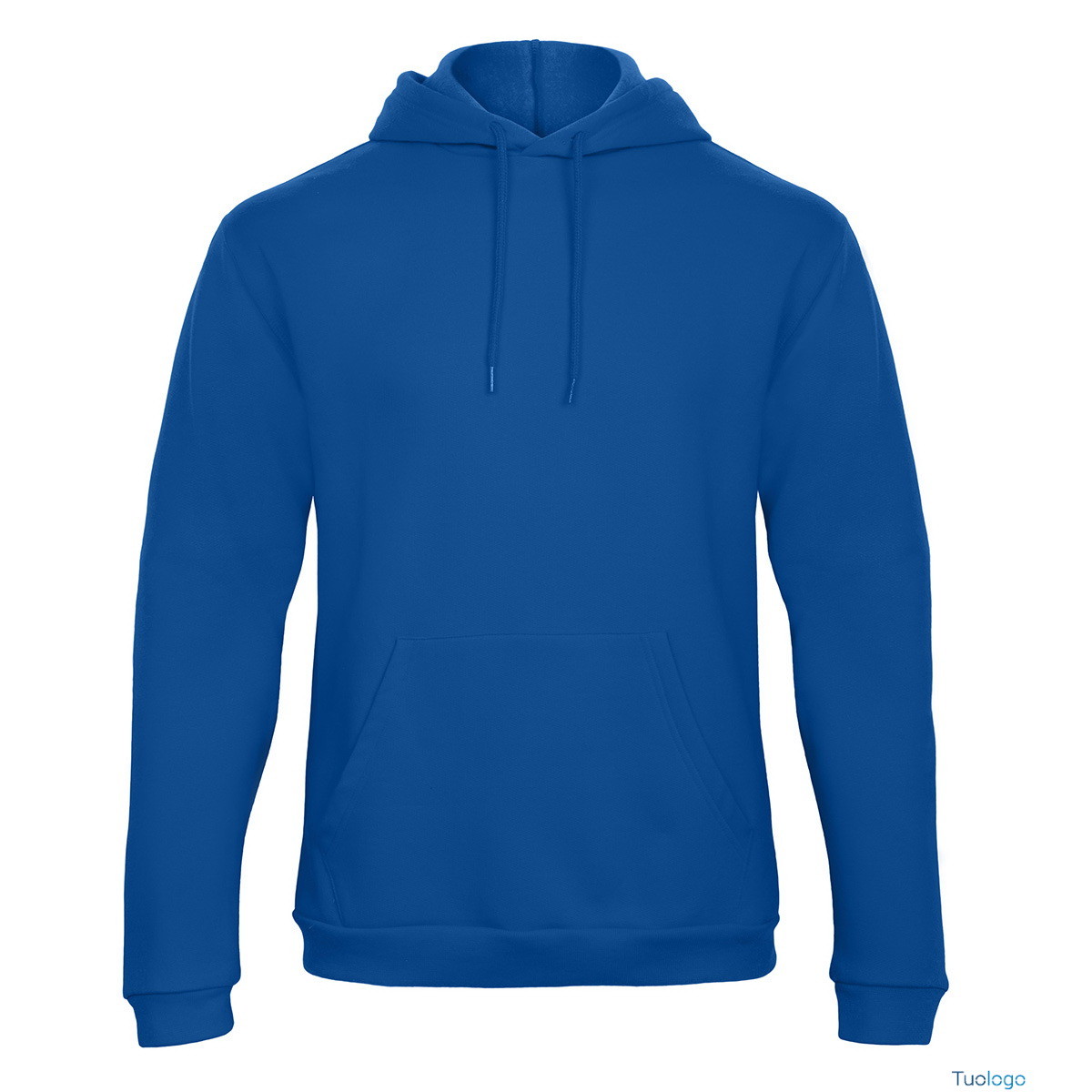 Felpa blu con cappucio e tascone